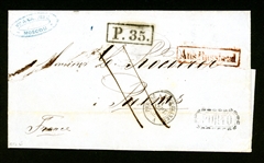 Russia Folded Stampless Letter, 1859 Moscow (Est $75-100)