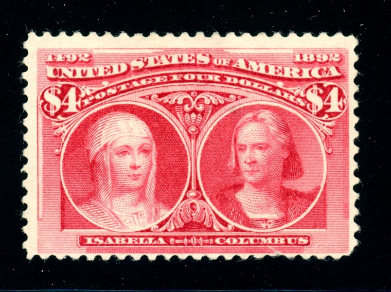 USA Scott 244 MHR Fine, $4 Columbian (SCV $2100)