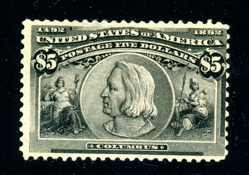 USA Scott 245 MHR Fine, $5 Columbian (SCV $2400)