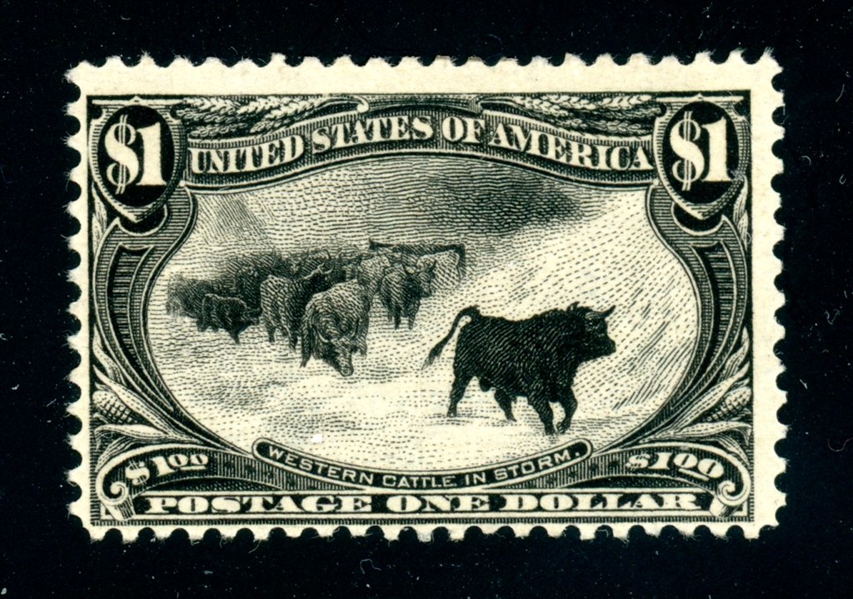 USA Scott 292 MHR, Just Fine, $1 Cattle in the Storm (SCV $1500)