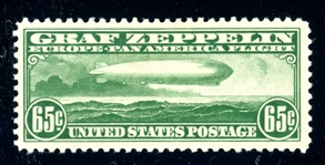 USA Scott C13 MH F-VF, 1930 65¢ Zeppelin (SCV $180)