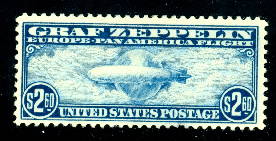 USA Scott C15 MH F-VF, Faults, 1930 $2.60 Zeppelin (SCV $525)