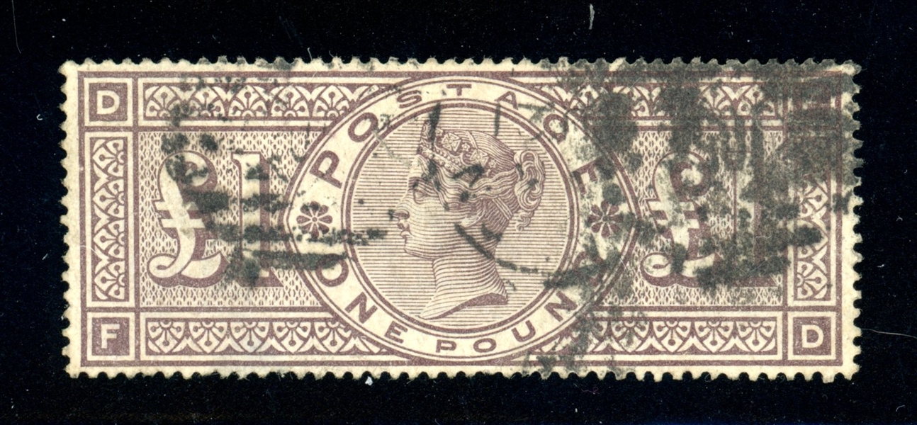 Great Britain Scott 110 Used F-VF, Faults, 1884 £1 Victoria (SCV $3500)