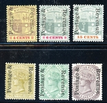 Mauritius Scott 118-123 MH Complete Set, 1902 Overprints (SCV $172)