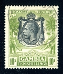 Gambia Scott 120 Used F-VF, 1922 10sh King George V (SCV $150)