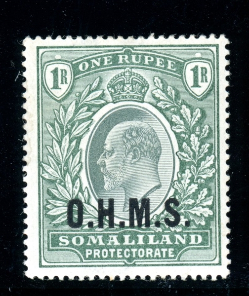 Somaliland Protectorate Scott O15 MH F-VF, 1904 1R Official (SCV $300)