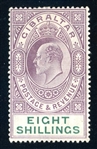 Gibraltar Scott 63 MHR Fine, 1911 8sh KEVII (SCV $250)