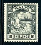 Malta Scott 73 MLH F-VF, 1921 10sh St Paul (SCV $400)