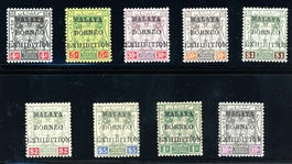 Malaya - Kelantan Scott 3a-23a MH Complete Set, 1922 Malaya-Borneo Exhibition (SCV $450)