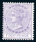 Lagos Scott 23 MH Fine, 1882 4p Victoria (SCV $160)