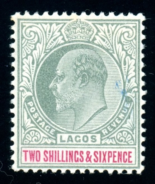 Lagos Scott 47 MLH F-VF, 1904 2sh6p KEVII (SCV $160)