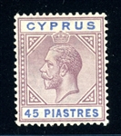 Cyprus Scott 86 MH F-VF, 1921 45p George V High Value (SCV $275)