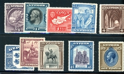 Cyprus Scott 114-123 MH Complete Set, 1928 50th Year (SCV $412)