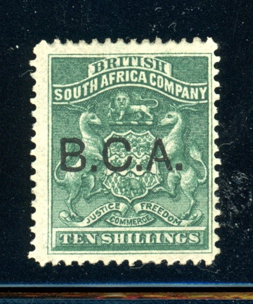 British Central Africa Scott 13 MH Fine, 1891 10sh Overprint (SCV $200)