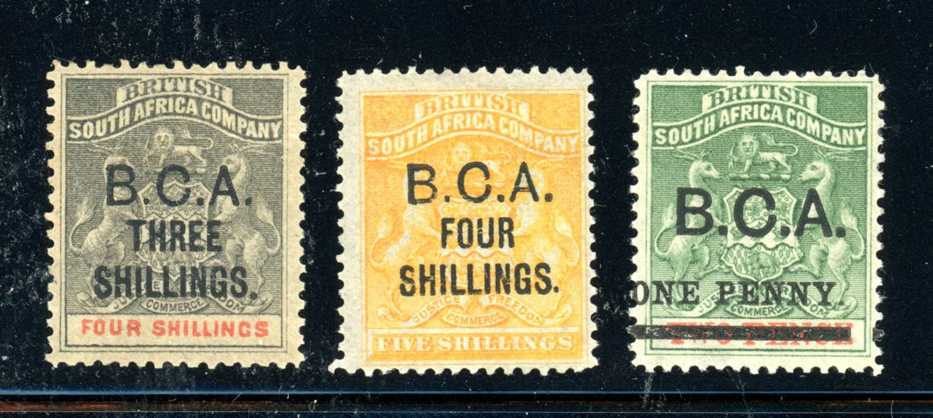 British Central Africa Scott 18-20, 1892-5 Surcharges (SCV $545)