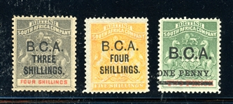 British Central Africa Scott 18-20, 1892-5 Surcharges (SCV $545)