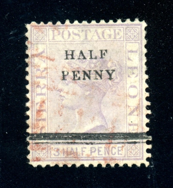 Sierra Leone Scott 32 Used Fine, 1893 Surcharge (SCV $800)