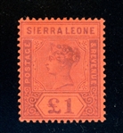 Sierra Leone Scott 46 MNH Fine, 1896 £1 Victoria High Value (SCV $325+)