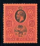 Sierra Leone Scott 119 MLH F-VF, 1912 £1 George V (SCV $250)