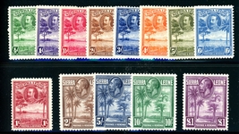 Sierra Leone Scott 140-152 MH Complete Set, 1932 KGV Pictorials (SCV $317)