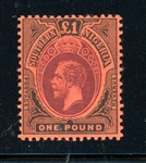 Southern Nigeria Scott 56 MVLH Fine, 1912 £1 KGV High Value (SCV $225)