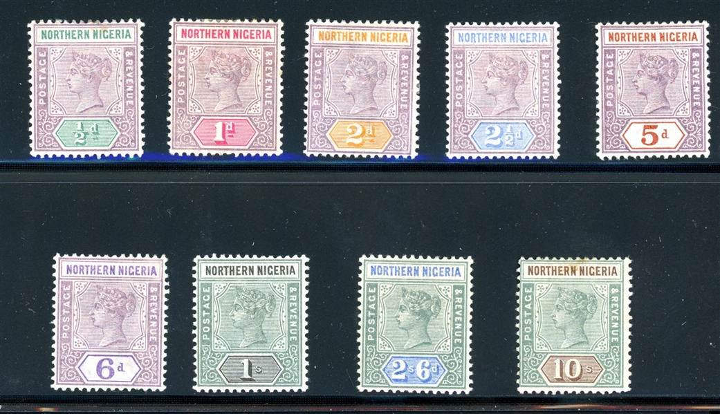 Northern Nigeria Scott 1-9 MH/MHR Complete Set, 1900 Victoria (SCV $641)