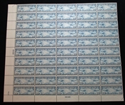 USA Scott C7 MNH Full Sheet, 1926 10¢ Map Issue (Est $00-150)