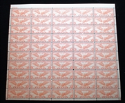 USA Scott C19 MNH Full Sheet, 1934 6¢ Winged Globe (Est $90-120)