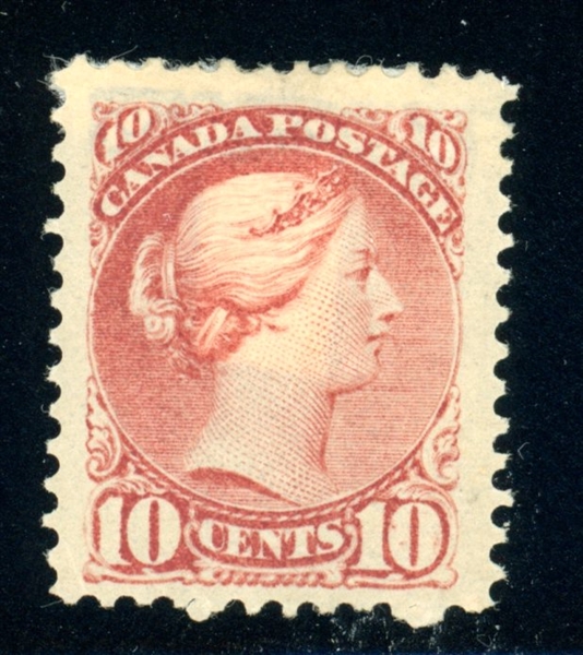 Canada Scott 45a MHR F-VF, 1897 10¢ Queen Victoria w/2021 Sismondo Cert (SCV $600)