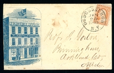 USA Scott 25 on Advertising Cover, 1859, with 2024 Crowe Cert (SCV $210)