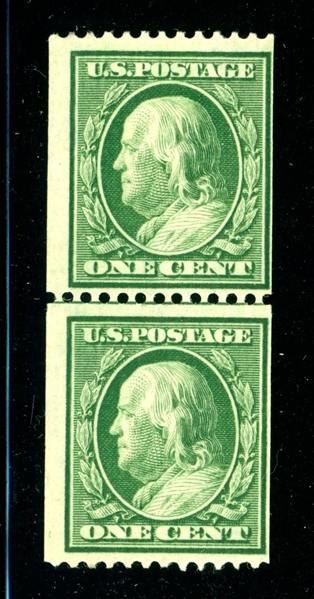 USA Scott 385 MH Fine Guide Line Pair with 2024 Crowe Cert (SCV $450)