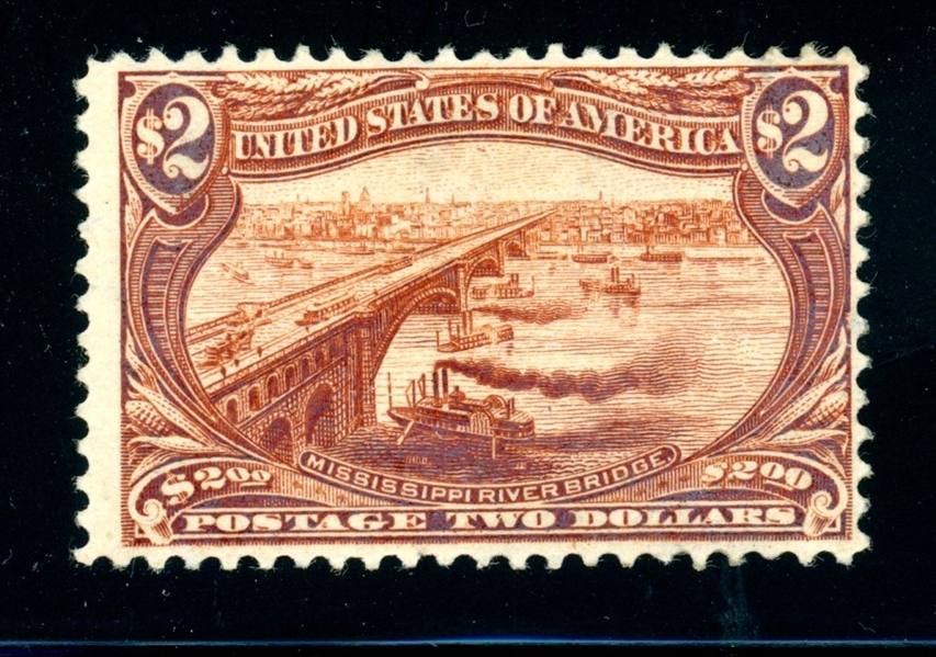 USA Scott 293 MH Fine, $2 Trans-Mississippi (SCV $950)