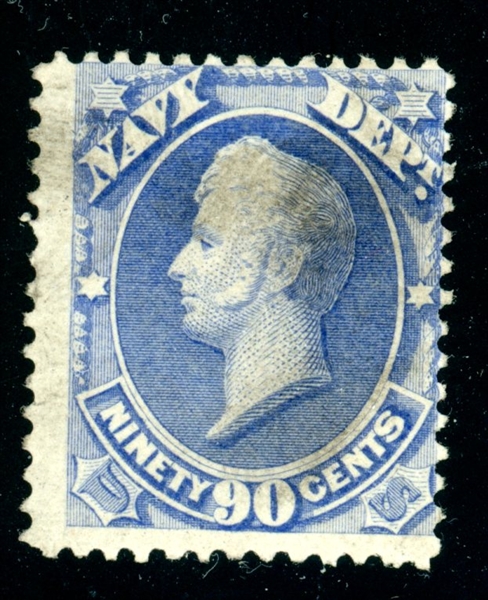 USA Scott O45 Used Avg-Fine, 1873 90¢ Navy (SCV $375)