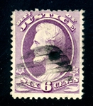 USA Scott O107 Used Avg-Fine, 1879 6¢ Justice (SCV $300)