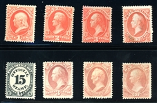 USA Scott O15//O92, 8 Different Unused Officials (SCV $765)