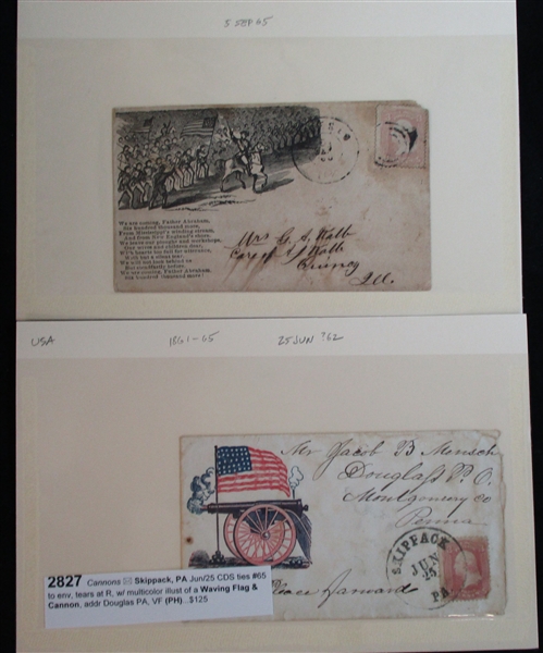 Group of 12 Illustrated Patriotic Civil War Covers (Est $250-350)