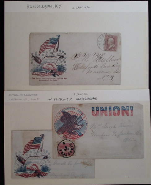 Group of 12 Illustrated Patriotic Civil War Covers (Est $250-350)