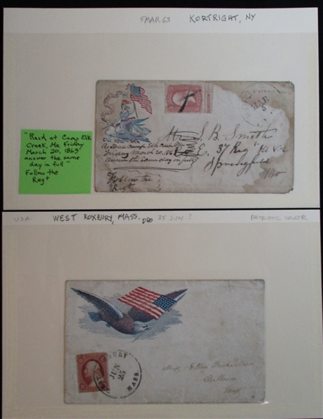 Group of 12 Illustrated Patriotic Civil War Covers (Est $250-350)