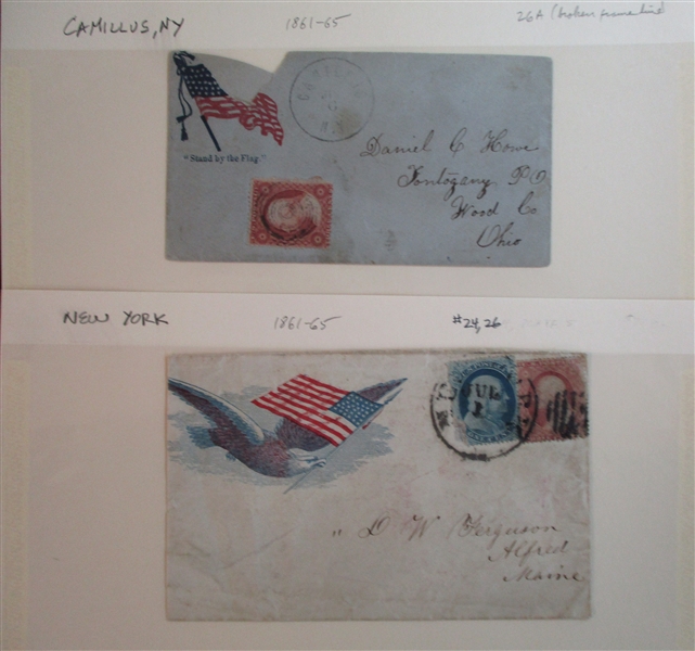 Group of 12 Civil War Covers, Most Patriotic (Est $200-300)