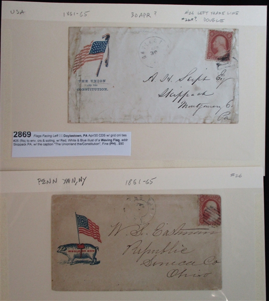 Group of 12 Civil War Covers, Most Patriotic (Est $200-300)