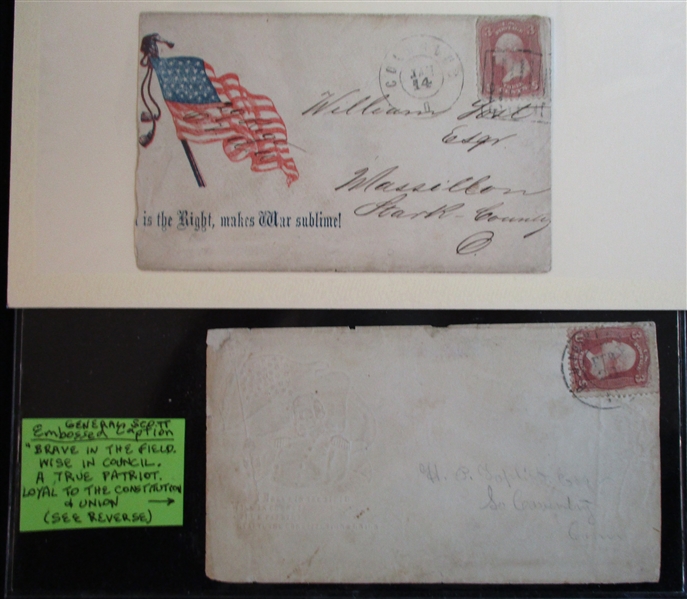 Group of 12 Civil War Covers, Most Patriotic (Est $200-300)