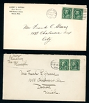 USA Scott 575 Pair on Covers, 2 Different Covers (SCV $200)