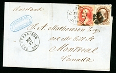 USA Scott 148, 150 on Cover to Montreal with Yokohama Japan Cancel (Est $100-150)