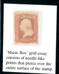 USA Scott 79-E15d "Music Box" Grill Essay (SCV $75)