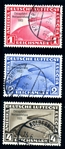 Germany Scott C43-C45 Used Complete Set, 1933 Chicago Fahrt Zeppelins (SCV $755)