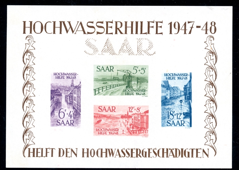 Germany Saar B64a, CB1 Unused Souvenir Sheets (SCV $650)