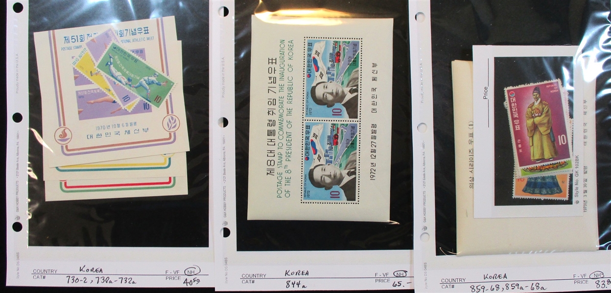 Korea Group of Better MNH Souvenir Sheets (SCV $966)