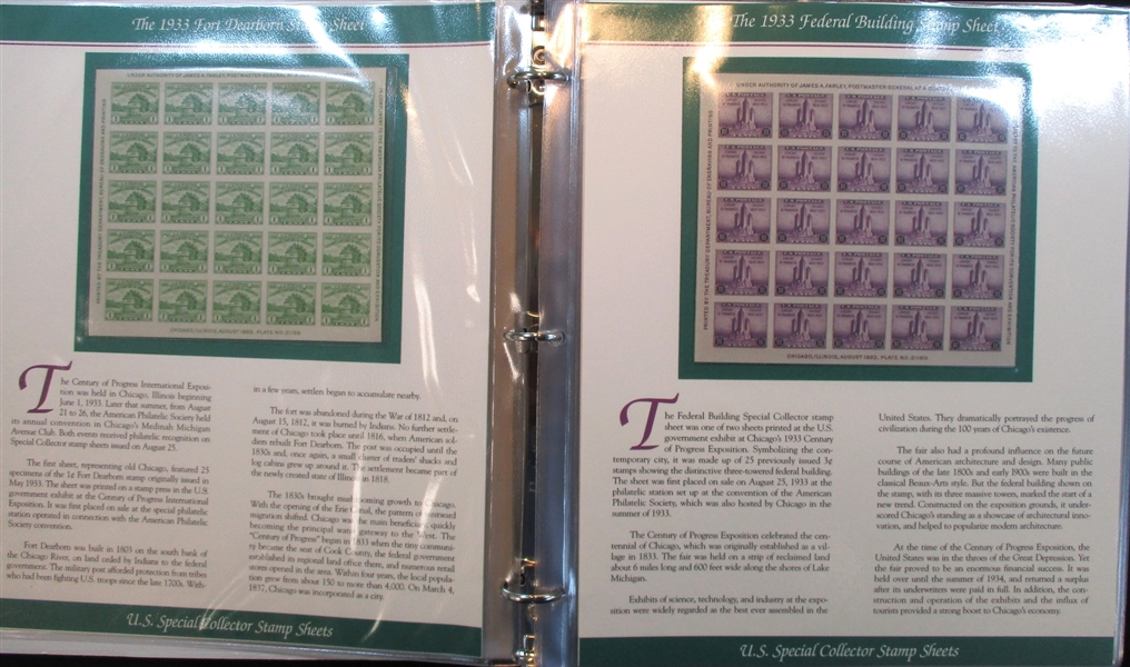 USA Souvenir Sheets on PCS Collection Pages Plus More (Est $100-150)