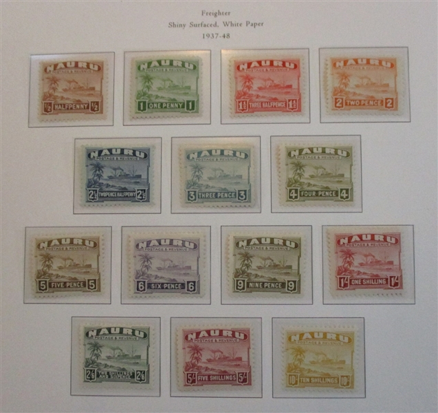 Nauru Collection, 1916-1966 on Palo Hingeless Pages (SCV $559)