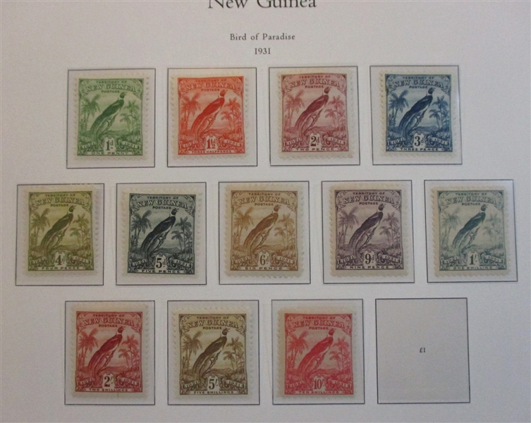 New Guinea 1925-1937 Collection on Palo Hingeless Pages (Est $300-400)